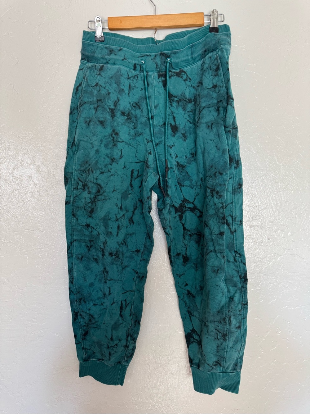 Kids Teal Marble Tie-Dye Jogger Pants